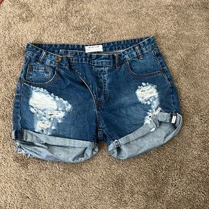 ONE TEASPOON denim cut off shorts